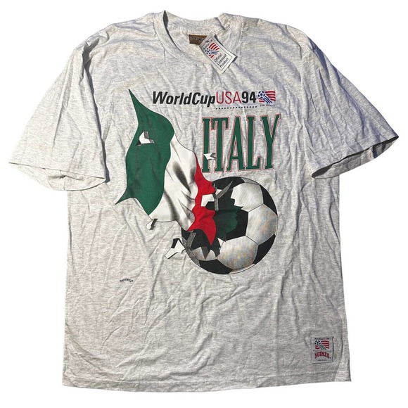 NWT 1994 ITALY USA 94 WORLD CUP FAN SHIRT XL NUTMEG
